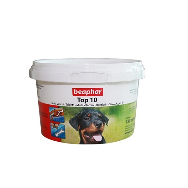 "قرص مولتی ویتامین سگ بیفار مدل تاپ ۱۰ بسته ۱۸۰ عددی"، "تاثیر مولتی ویتامین بیفار بر ریزش موی سگ"